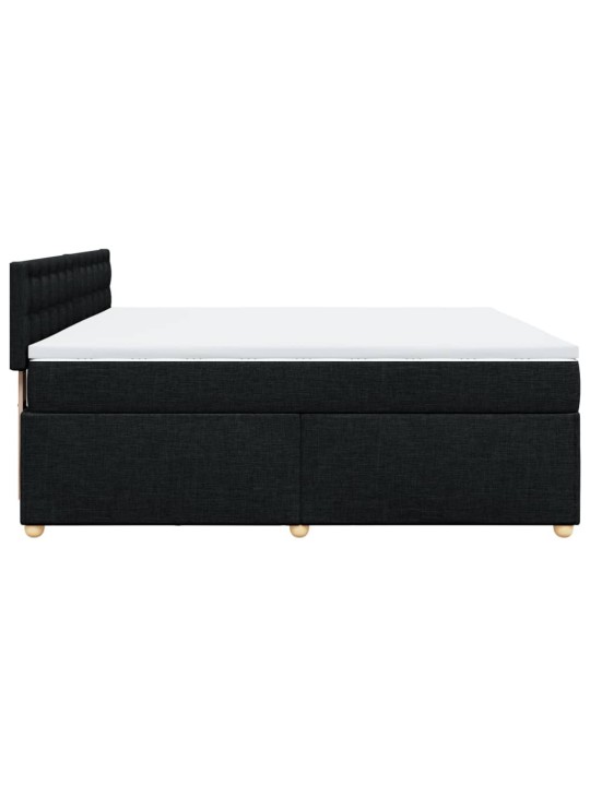 Box spring postel s matrací černá 180x200 cm textil