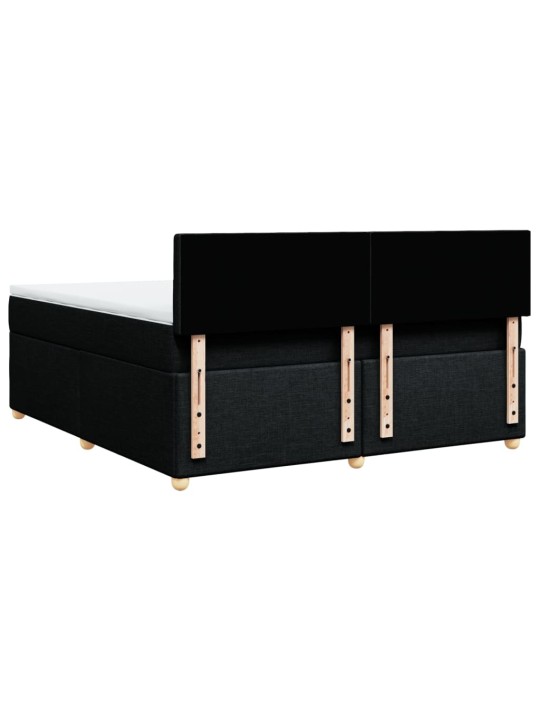 Box spring postel s matrací černá 180x200 cm textil