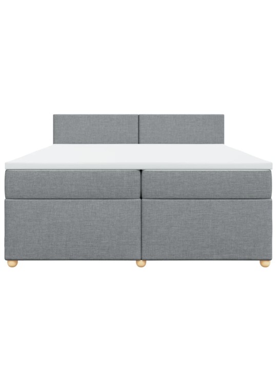Box spring postel s matrací světle šedá 200 x 200 cm textil