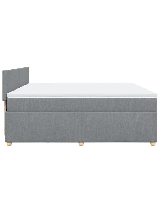 Box spring postel s matrací světle šedá 200 x 200 cm textil