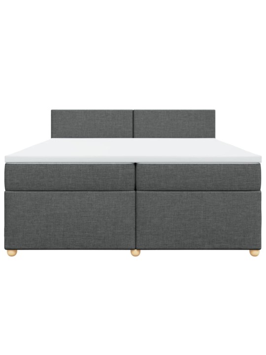 Box spring postel s matrací tmavě šedá 200x200 cm textil