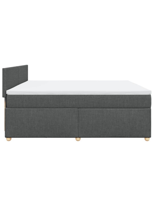 Box spring postel s matrací tmavě šedá 200x200 cm textil