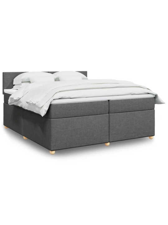 Box spring postel s matrací tmavě šedá 200x200 cm textil