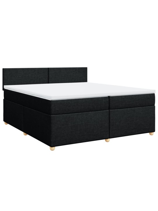 Box spring postel s matrací černá 200x200 cm textil