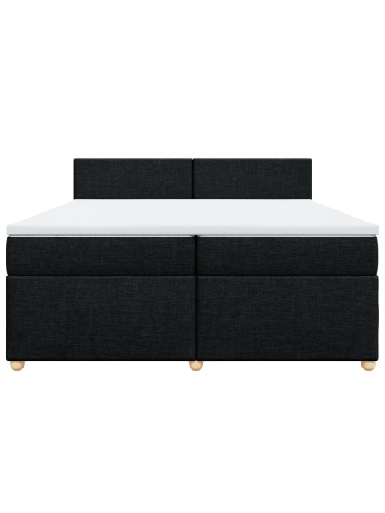 Box spring postel s matrací černá 200x200 cm textil