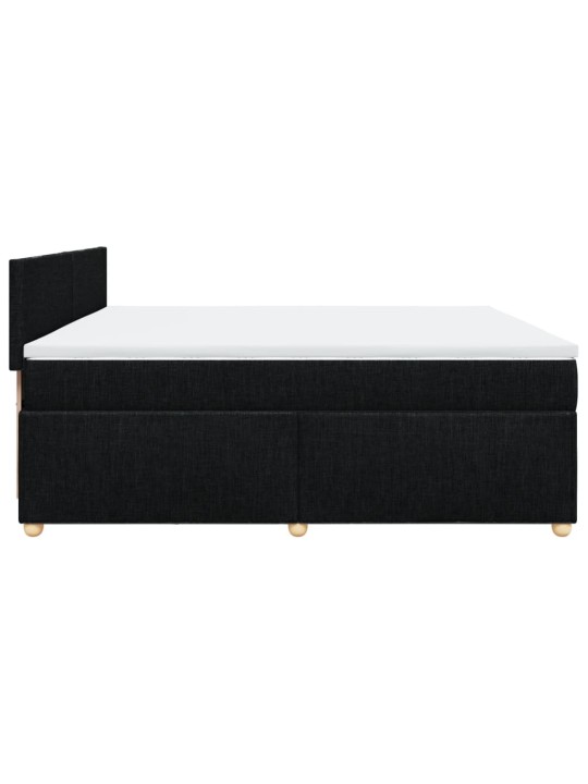 Box spring postel s matrací černá 200x200 cm textil