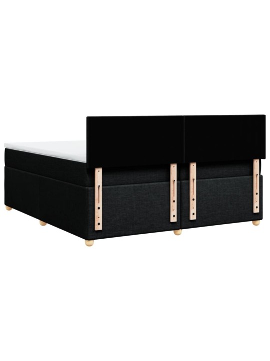 Box spring postel s matrací černá 200x200 cm textil