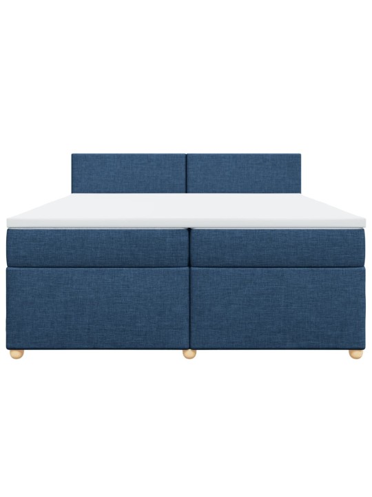 Box spring postel s matrací modrá 200x200 cm textil