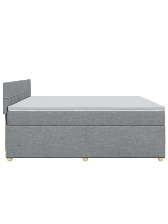 Box spring postel s matrací světle šedá 200 x 200 cm textil