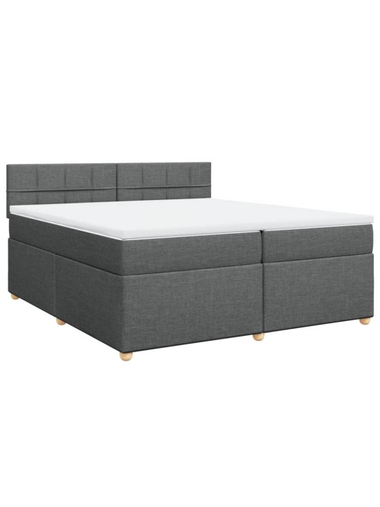 Box spring postel s matrací tmavě šedá 200x200 cm textil