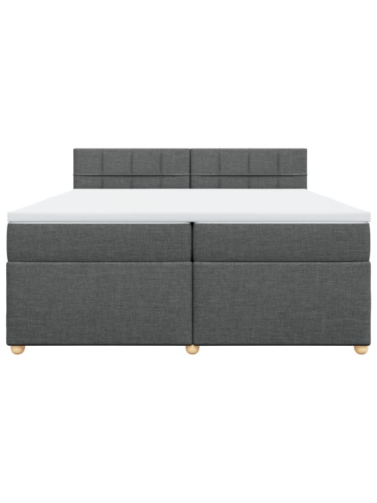 Box spring postel s matrací tmavě šedá 200x200 cm textil