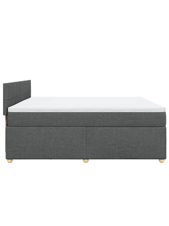 Box spring postel s matrací tmavě šedá 200x200 cm textil