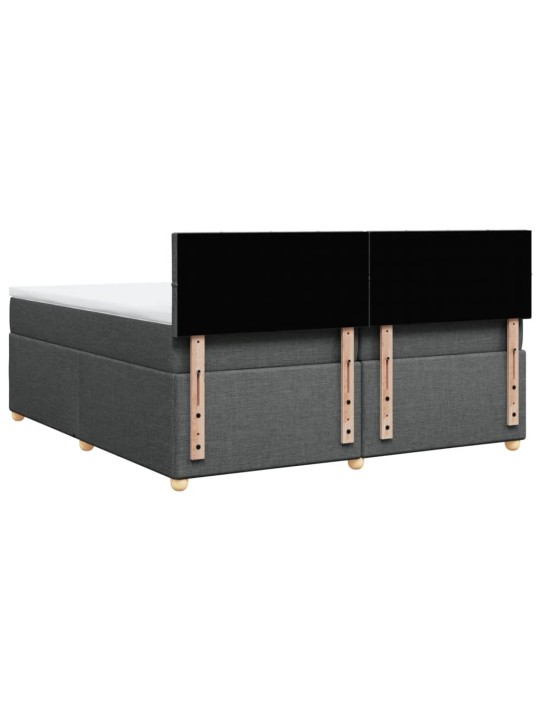 Box spring postel s matrací tmavě šedá 200x200 cm textil