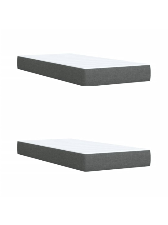Box spring postel s matrací tmavě šedá 200x200 cm textil