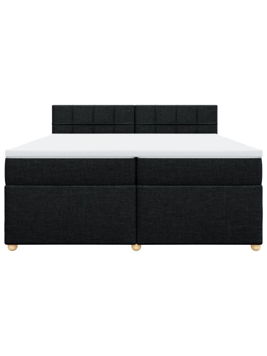 Box spring postel s matrací černá 200x200 cm textil