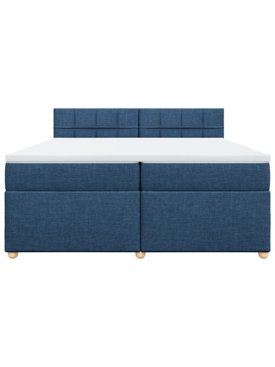 Box spring postel s matrací modrá 200x200 cm textil