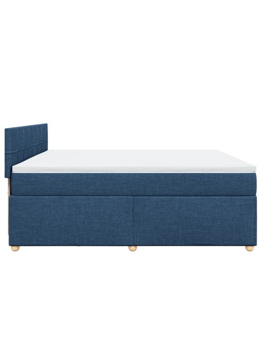 Box spring postel s matrací modrá 200x200 cm textil