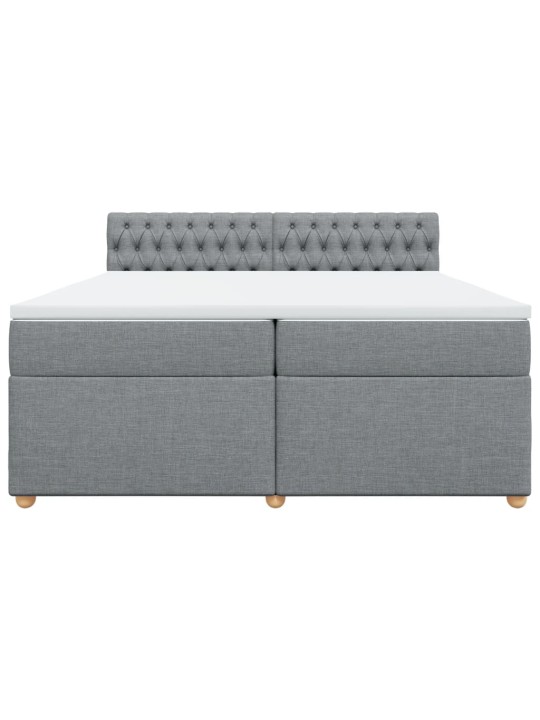 Box spring postel s matrací světle šedá 200 x 200 cm textil