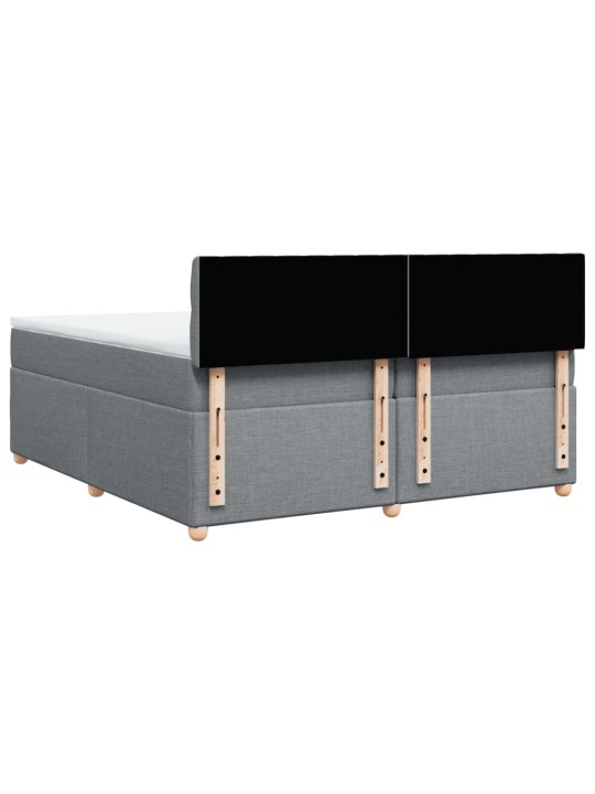Box spring postel s matrací světle šedá 200 x 200 cm textil