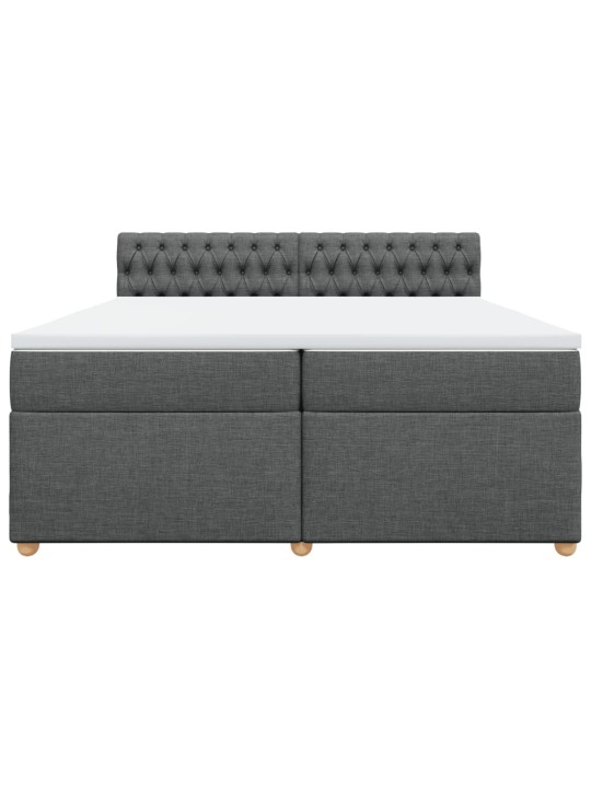 Box spring postel s matrací tmavě šedá 200x200 cm textil