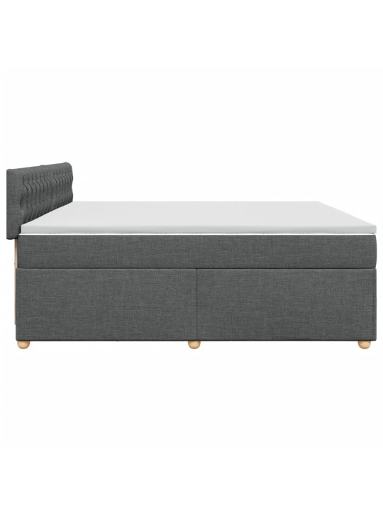 Box spring postel s matrací tmavě šedá 200x200 cm textil