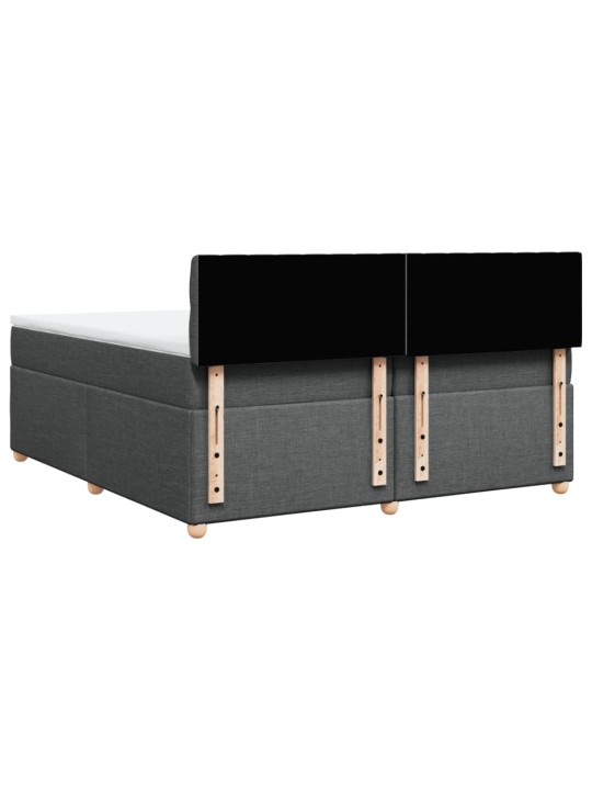 Box spring postel s matrací tmavě šedá 200x200 cm textil