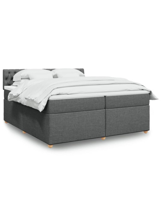 Box spring postel s matrací tmavě šedá 200x200 cm textil