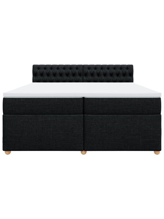 Box spring postel s matrací černá 200x200 cm textil