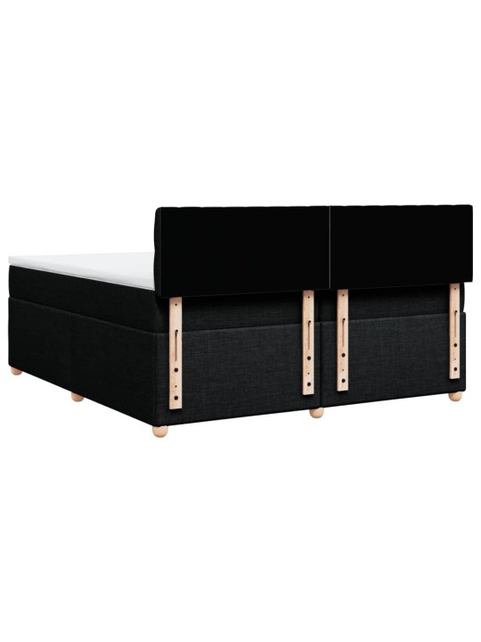 Box spring postel s matrací černá 200x200 cm textil
