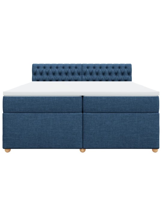 Box spring postel s matrací modrá 200x200 cm textil