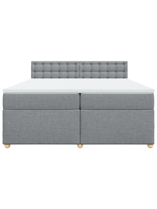 Box spring postel s matrací světle šedá 200 x 200 cm textil