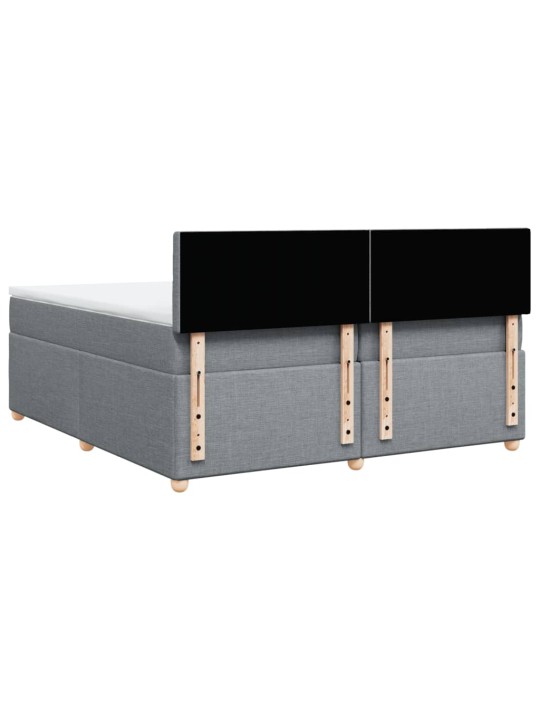 Box spring postel s matrací světle šedá 200 x 200 cm textil