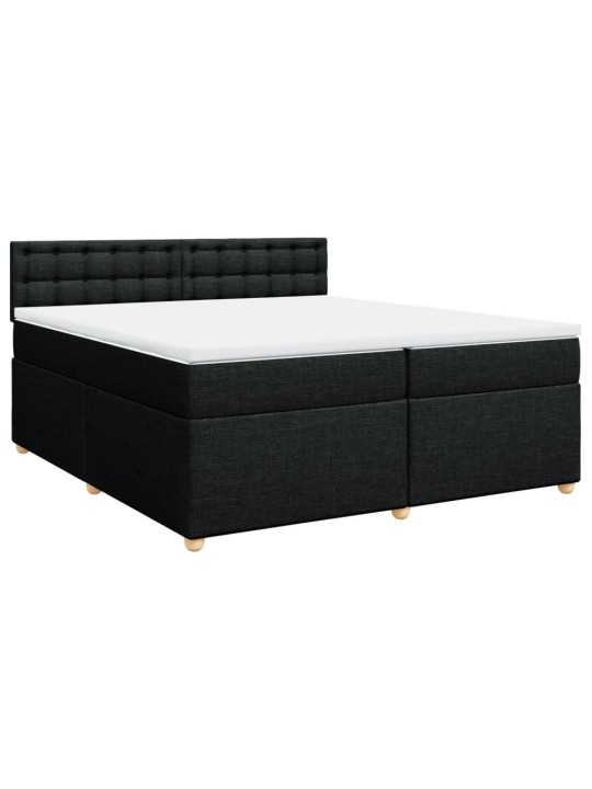 Box spring postel s matrací černá 200x200 cm textil