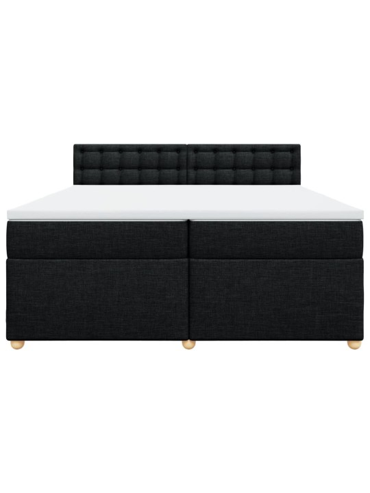 Box spring postel s matrací černá 200x200 cm textil