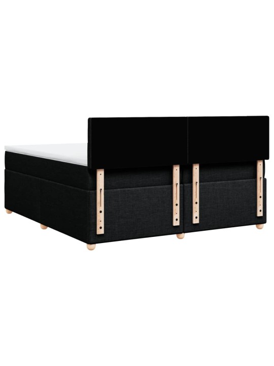 Box spring postel s matrací černá 200x200 cm textil