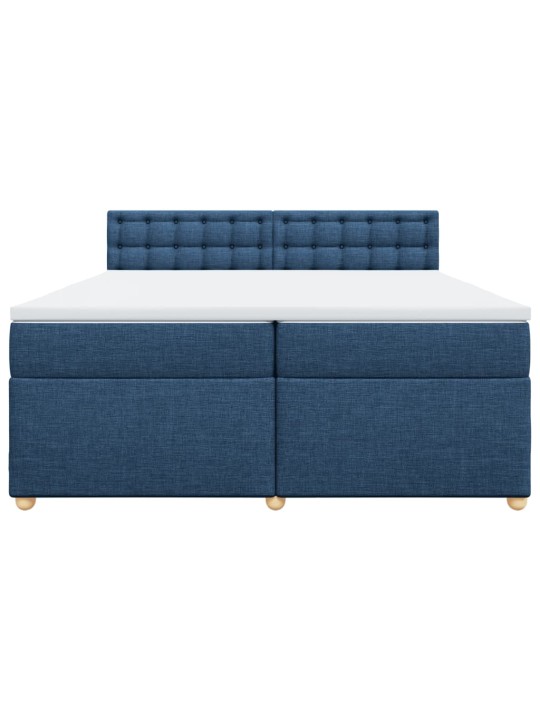 Box spring postel s matrací modrá 200x200 cm textil