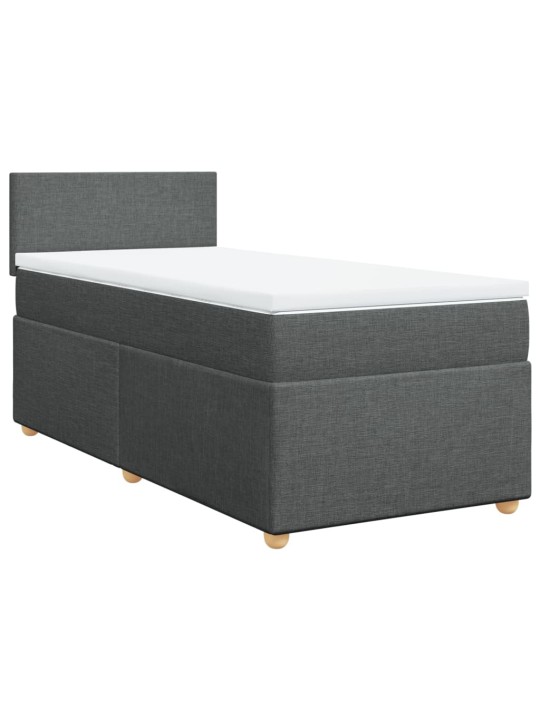 Box spring postel s matrací tmavě šedá Single textil
