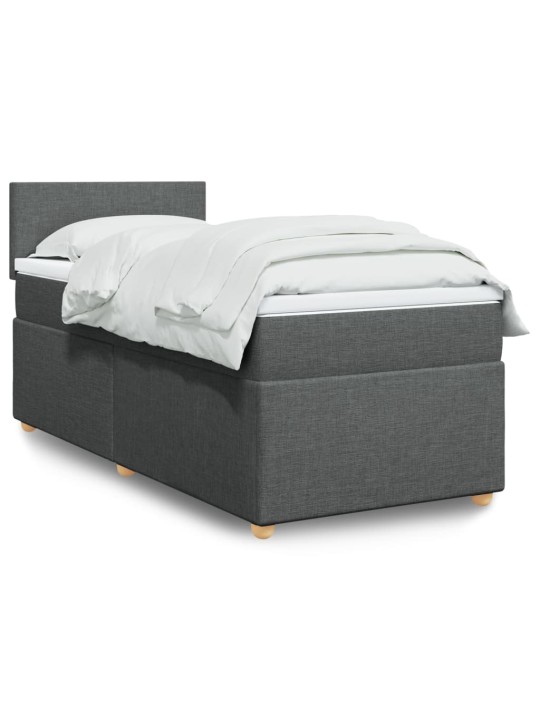 Box spring postel s matrací tmavě šedá Single textil