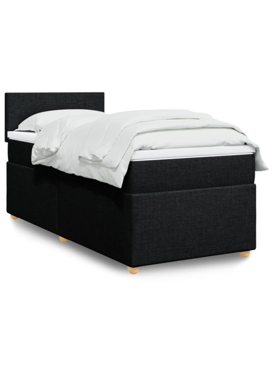 Box spring postel s matrací černá Single textil