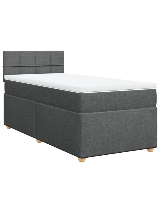 Box spring postel s matrací tmavě šedá Single textil