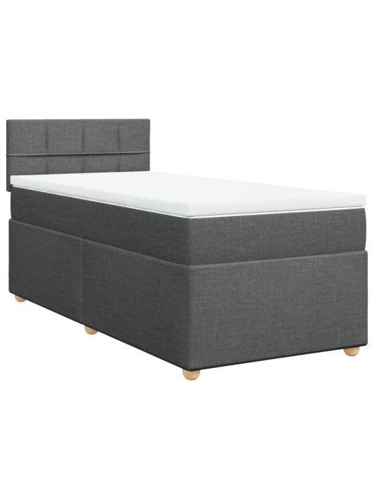 Box spring postel s matrací tmavě šedá Single textil