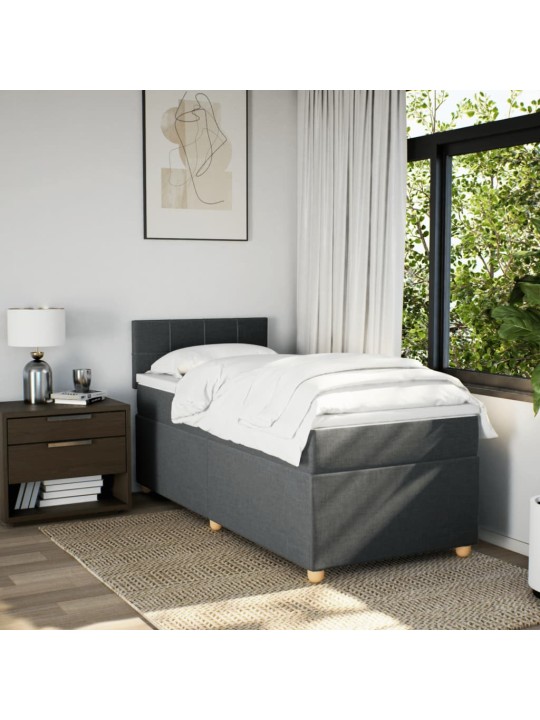 Box spring postel s matrací tmavě šedá Single textil