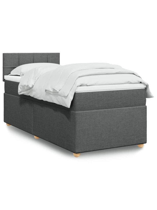 Box spring postel s matrací tmavě šedá Single textil