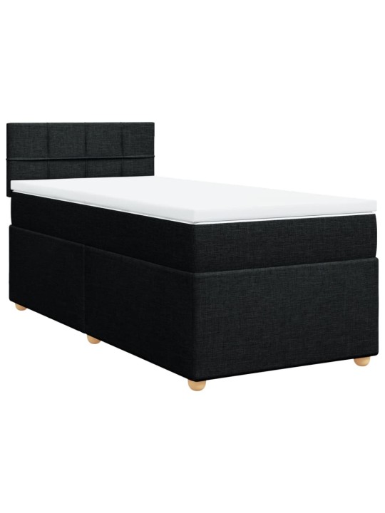 Box spring postel s matrací černá Single textil