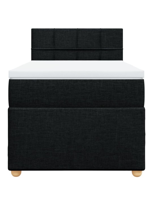 Box spring postel s matrací černá Single textil