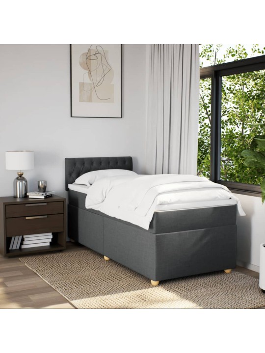 Box spring postel s matrací tmavě šedá Single textil