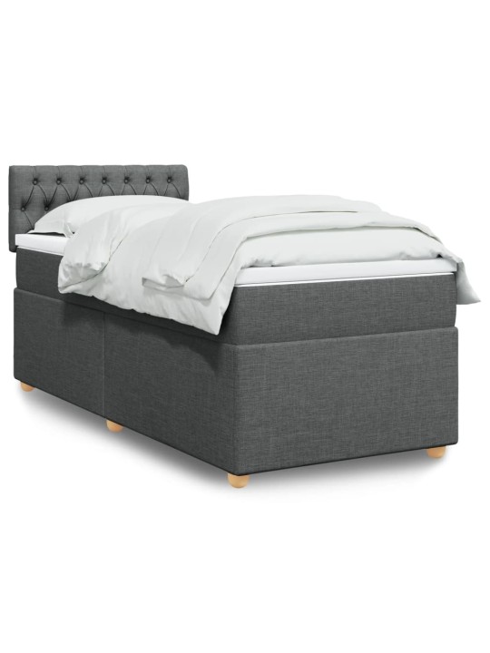 Box spring postel s matrací tmavě šedá Single textil