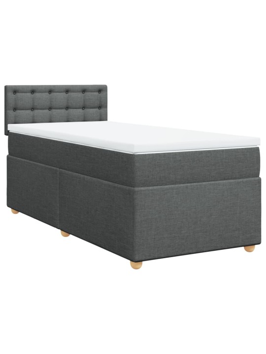 Box spring postel s matrací tmavě šedá Single textil