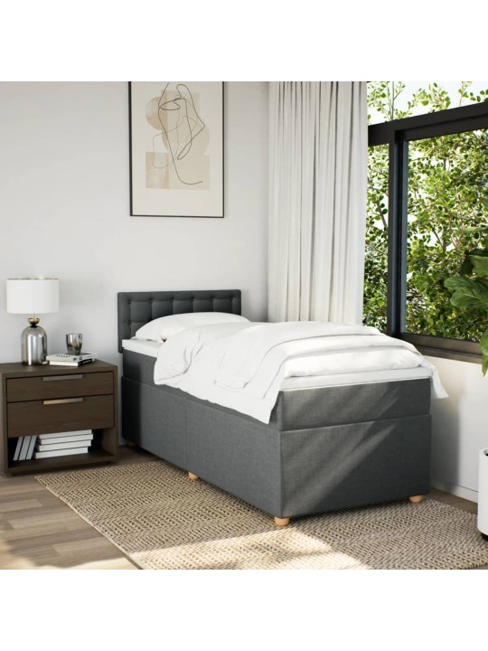 Box spring postel s matrací tmavě šedá Single textil