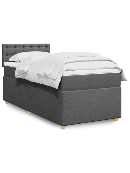 Box spring postel s matrací tmavě šedá Single textil